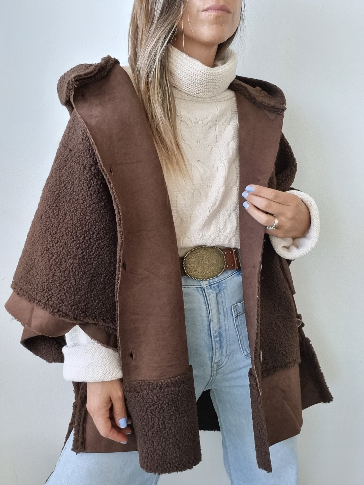 Poncho Teddy Moccha