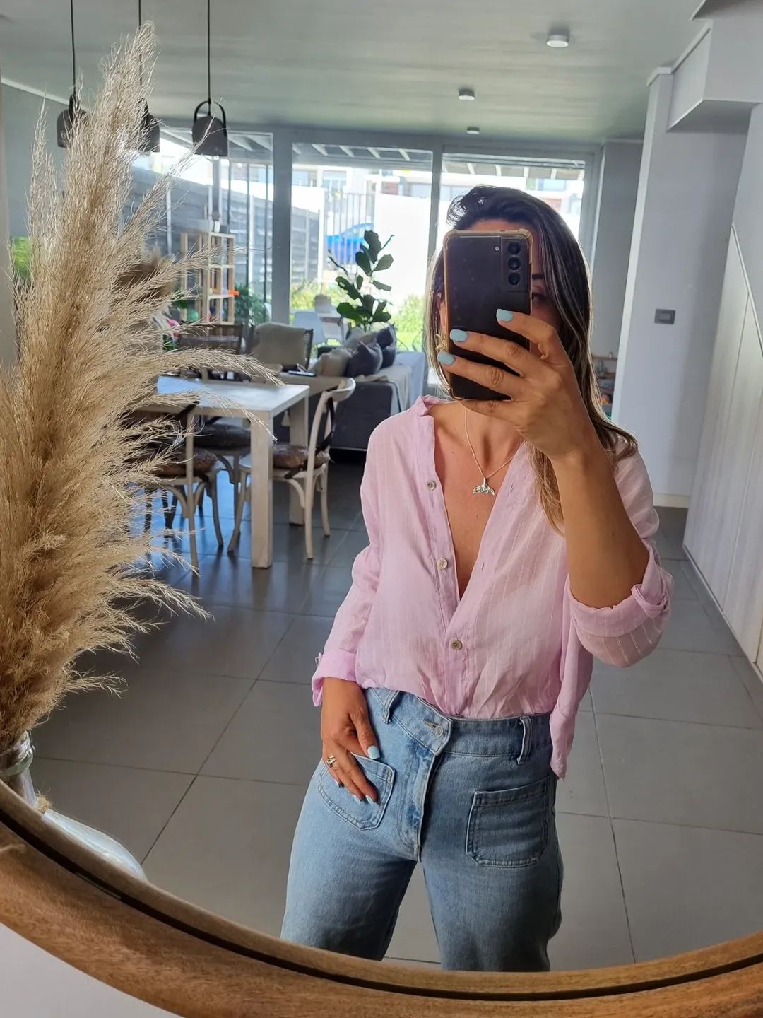 Blusa Gasa Rosa